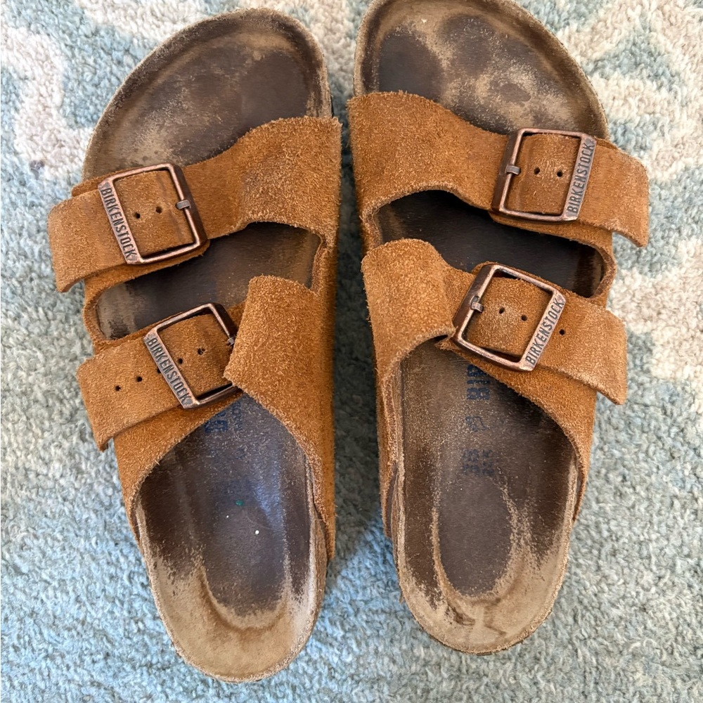 Birkenstock Arizona Suede Sandals in orange Brown